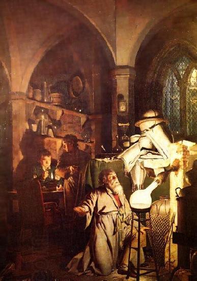 Joseph wright of derby The Alchemist in Search of the Philosopher Stone, China oil painting art